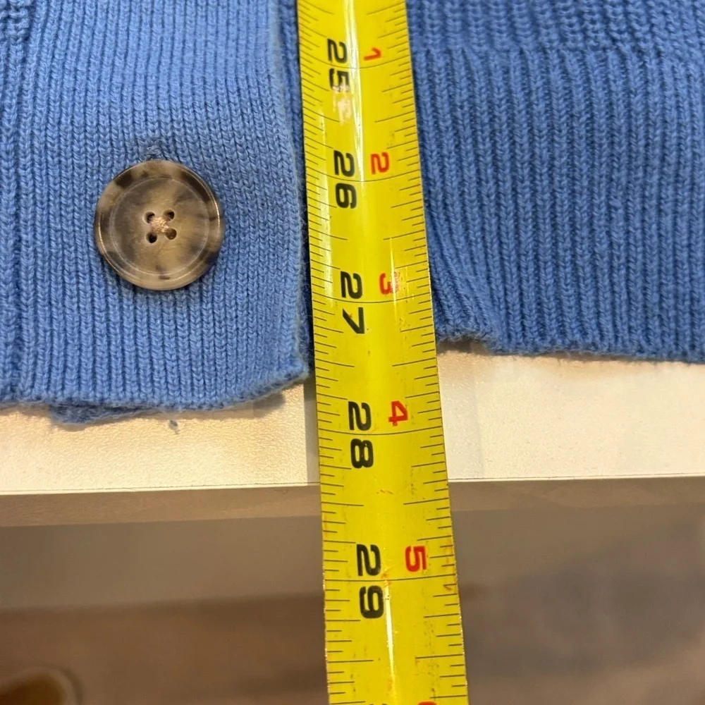 RE/DONE Blue Knit Cotton Cardigan